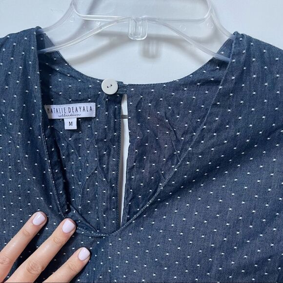 Natalie deayala blue blouse size medium - Picture 2 of 6